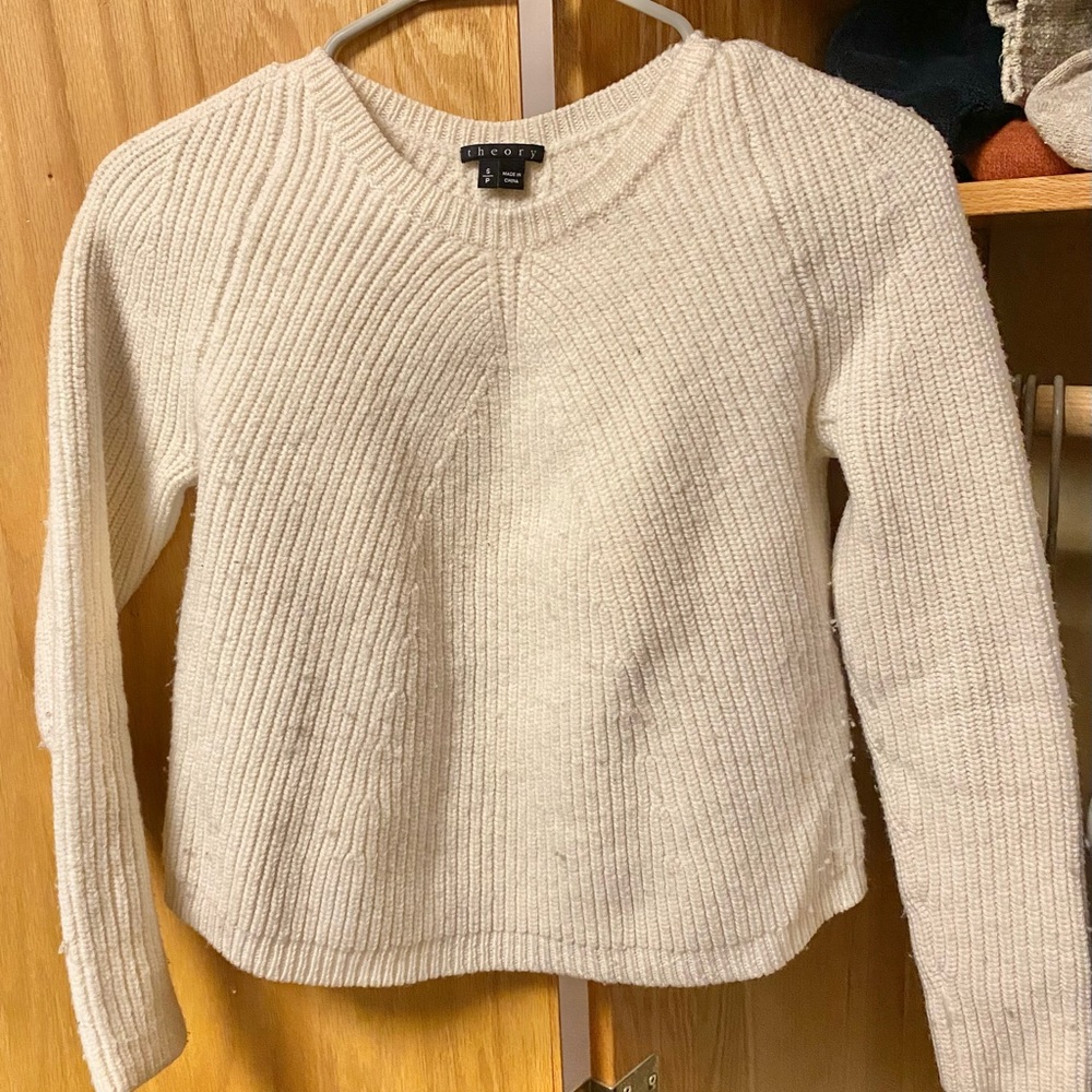 Theory Jaydee White / Cream Wool Sweater